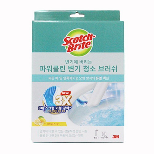 3M 파워클린 변기 청소 브러쉬 세트 (핸들1+리필10개)