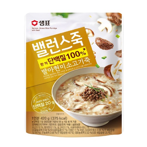 샘표 밸런스죽 발아현미소고기죽 (420G)