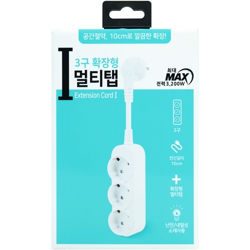 I탭 확장형 멀티탭 (3구, 10cm) (AC 250V 16A)