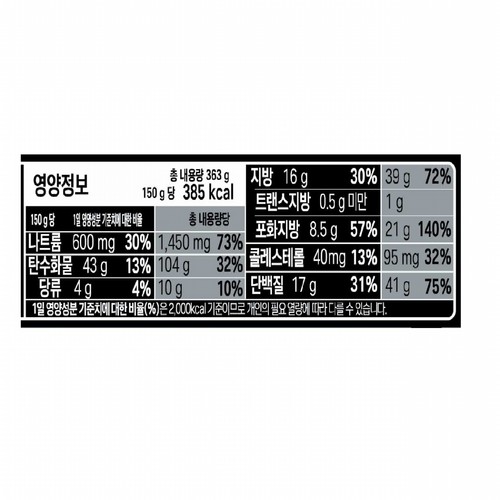 오뚜기 트리플치즈 투움바피자 (363G)