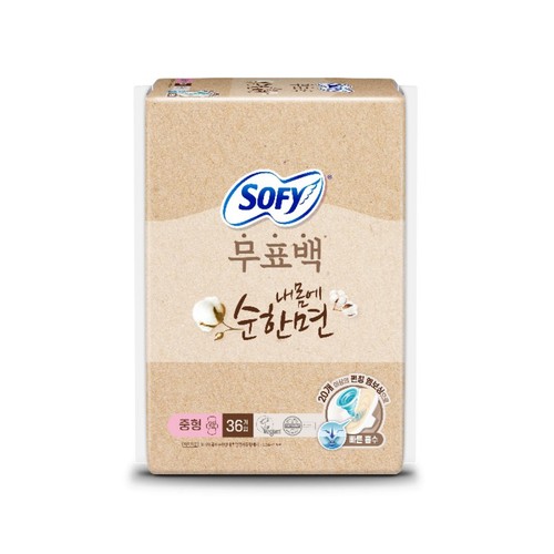 쏘피 순한면 무표백 생리대 (중형) (36입)