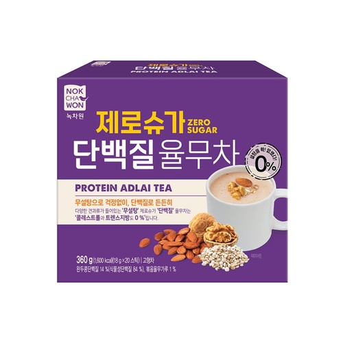  녹차원 제로슈가 단백질율무차 (18G*20입)