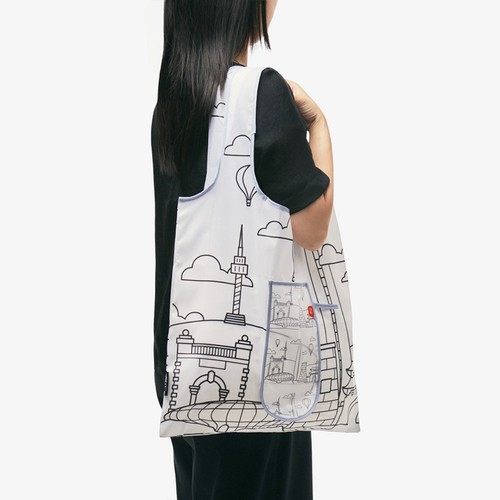 오늘좋은 포켓 장바구니 (화이트) (44*63CM)