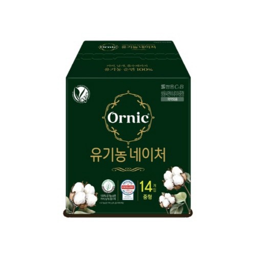쌍용씨앤비 오닉 유기농 네이처 생리대 중형 (14P)