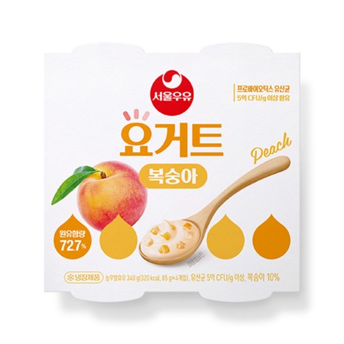 서울우유 요거트 복숭아 (85G*4입)