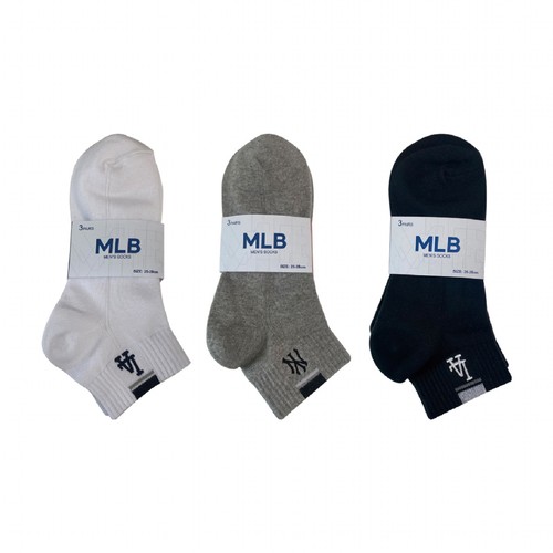 WHITE/26 MLB 남성 포인트 단목 양말 (3매)
