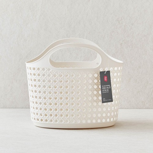 오늘좋은 라운드 바스켓 (4.5L, 바구니형, 크림) (25.5*17*22.5CM)