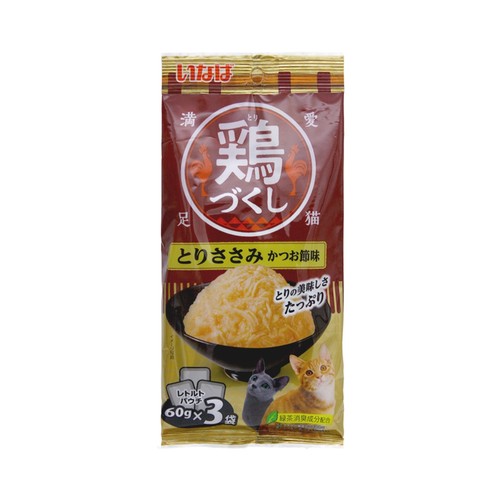 이나바 치킨가득 파우치(닭가슴살&가다랑어) (60G*3입)