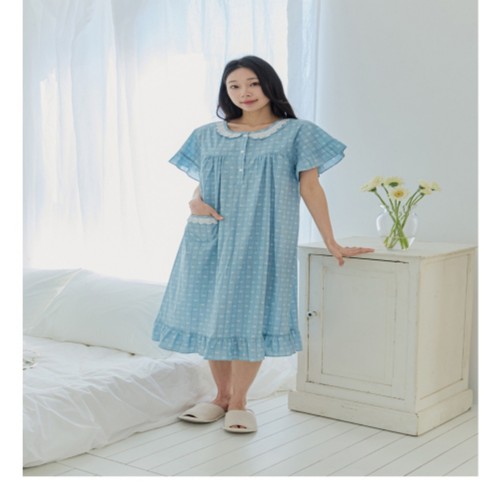 BLUE/FREE 라임 여성 홀릭 반팔원피스