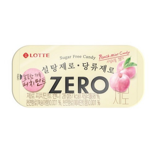 롯데 제로 피치민트 캔디 (28G)
