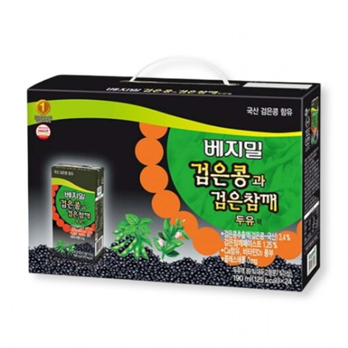 베지밀 검은콩과 검은참깨 두유 (190ML*24입)