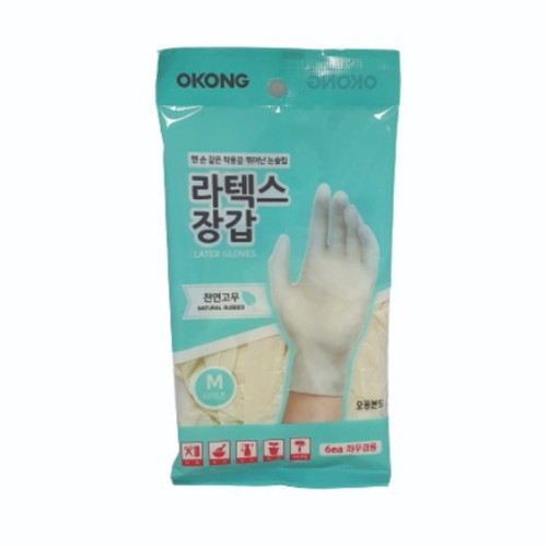 오공 라텍스 장갑 (M) (6입)