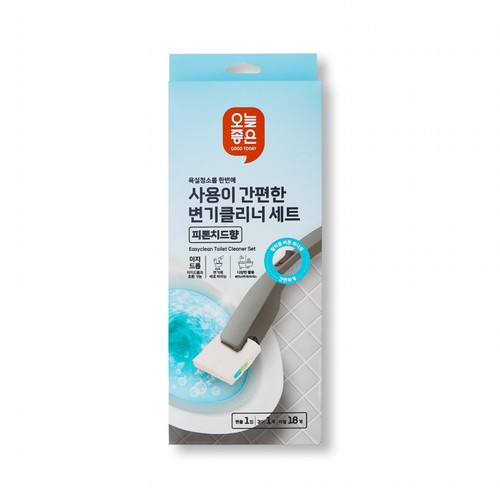 오늘좋은 사용이 간편한 변기클리너 세트 (피톤치드향) (핸들1+걸이1+리필18입)