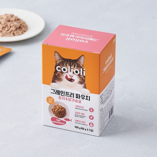 콜리올리 그레인프리 파우치(참치&닭가슴살) (80G*5)