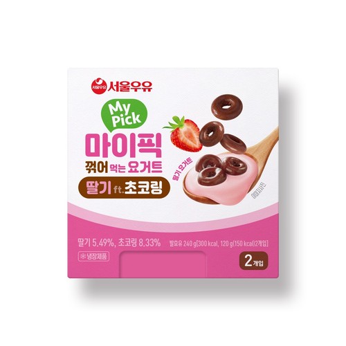 서울우유 마이픽 딸기초코링 (120G*2입)