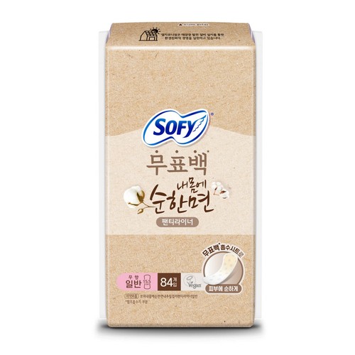 쏘피 순한면 무표백 속커버 라이너 일반 (84입)