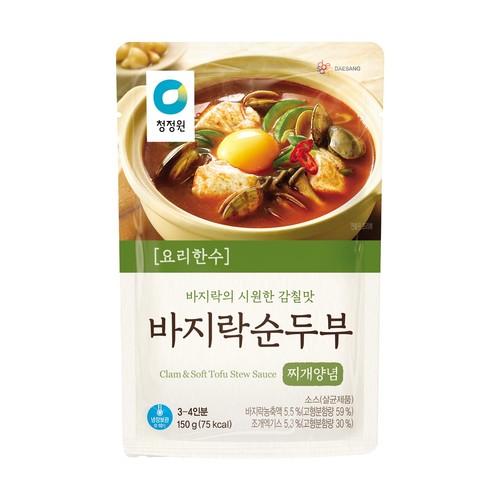 청정원 요리한수 바지락순두부 찌개양념 (150G)