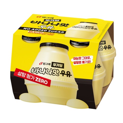 빙그레 무가당 바나나맛 우유 (240ML * 4)