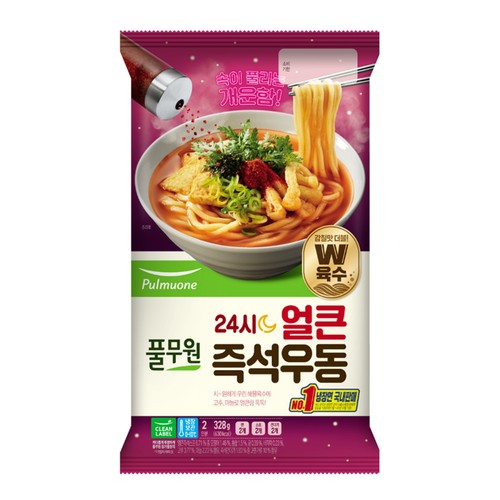 풀무원 24시 얼큰 즉석우동 (2인) (328G)