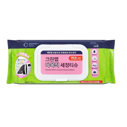 크린랩 다목적 세정티슈 (50매)