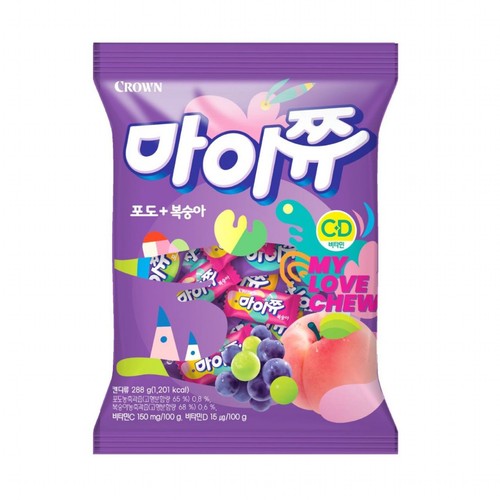 크라운 마이쮸 포도복숭아 (288G)