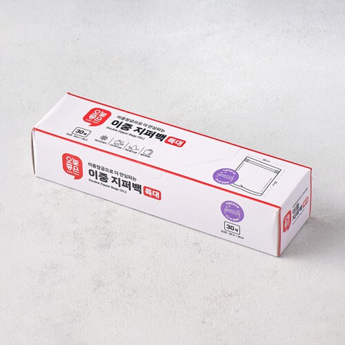 【同梱】Mayu 내 행복 오늘좋은 이중지퍼백 (특대) (30매)ㅣ롯데마트 제타 최상의 신선