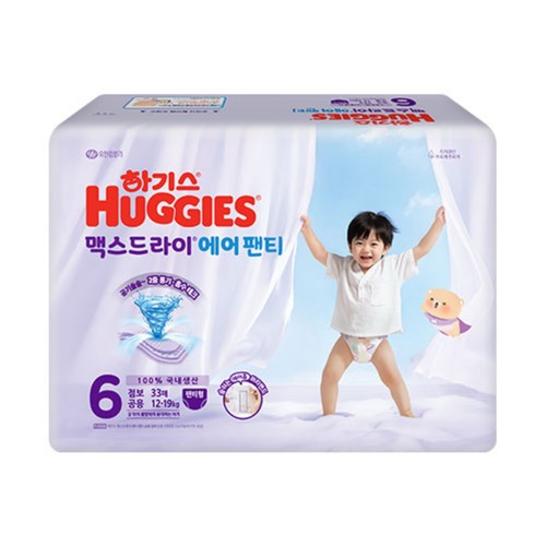 하기스 맥스드라이에어 팬티 6단계(점보) (33매)