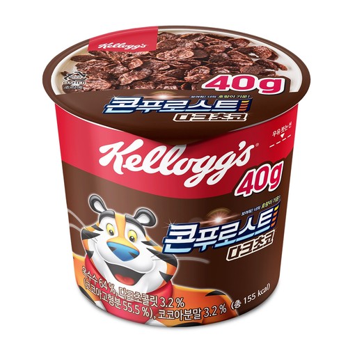 켈로그 콘푸로스트 다크 초코 컵시리얼 (40G)