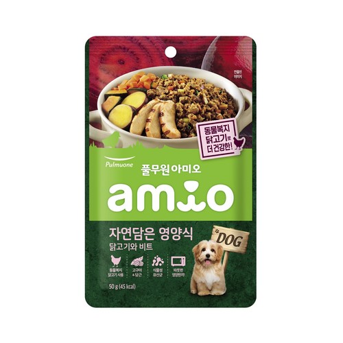 풀무원 아미오 자연담은 영양식 닭고기와 비트 (화식) (50G)