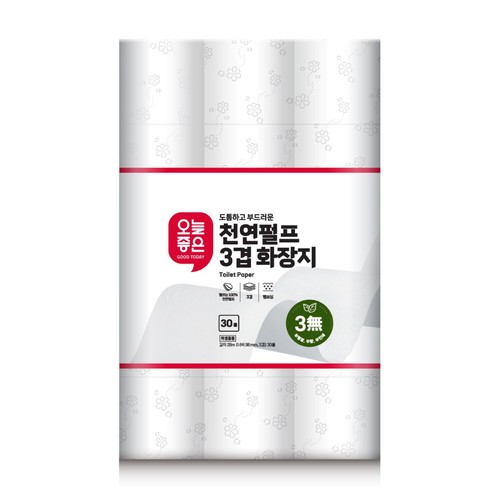 오늘좋은 천연펄프 3겹 화장지 (28M*30롤)