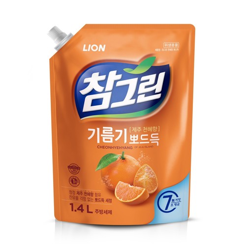 참그린 뽀드득 주방세제 천혜향 리필 (1.4L)