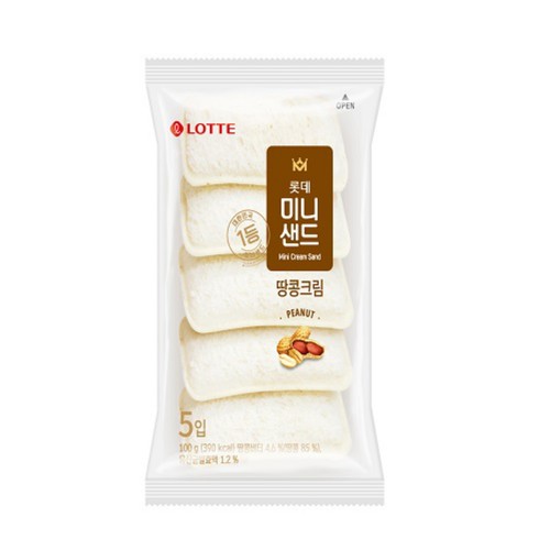 롯데 미니크림샌드(땅콩) (20G*5입)