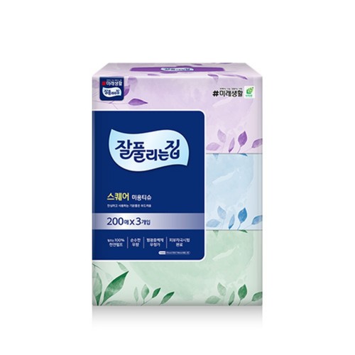 잘풀리는집 스퀘어 미용티슈 (200매*3입)