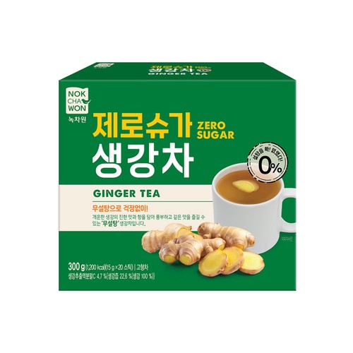 녹차원 제로슈가 생강차 (15G*20입)