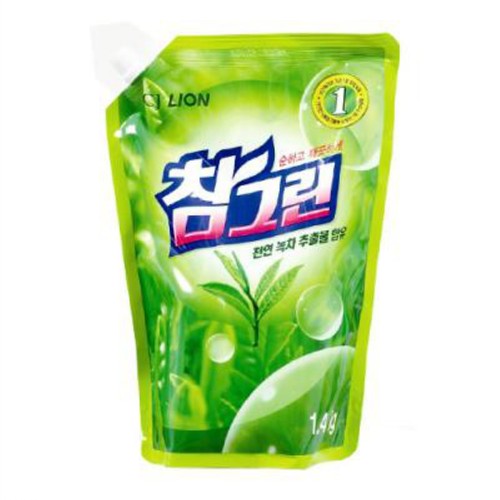 참그린 뽀드득 주방세제 녹차 리필 (1.4L)