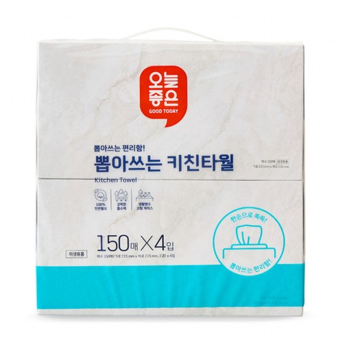 오늘좋은 뽑아쓰는 키친타월 (150매*4입)
