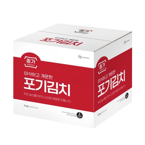 대상 종가 아삭하고 개운한 포기김치 (3KG)