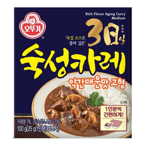오뚜기 3일 숙성카레 고형 (약간매운맛) (100G)
