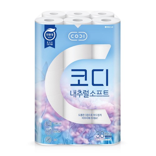 코디 내추럴소프트 3겹 화장지 (27M*30롤)