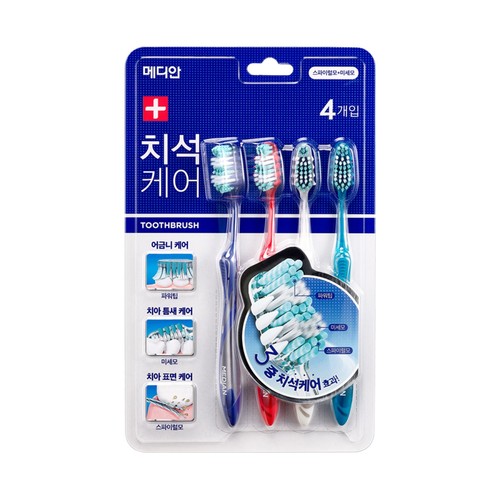 메디안 치석케어 칫솔 (4입)