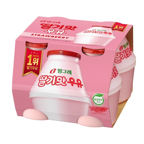 빙그레 딸기맛 우유 (240ML * 4)
