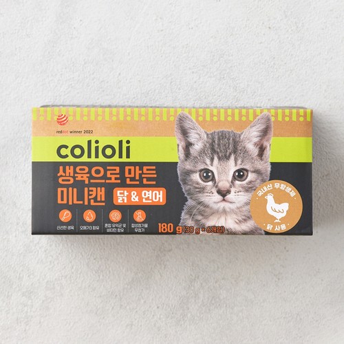 콜리올리 생육으로 만든 미니캔(닭&연어) (30G*6입)