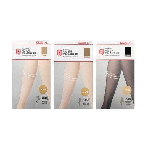 BEIGE(D)/XL 오늘좋은 여성 압박스타킹 XL (3매)