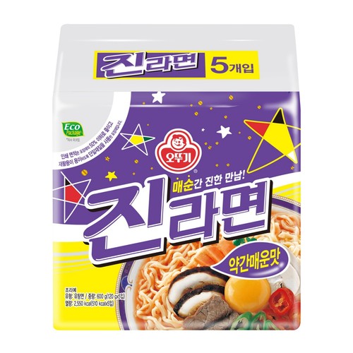 오뚜기 진라면 약간매운맛 (120G*5)