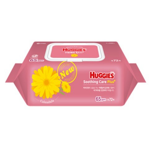 하기스 수딩케어 플러스 물티슈 (캡형) (72매)