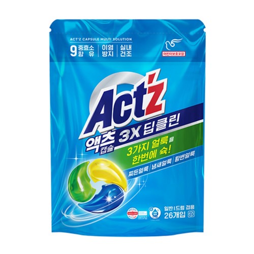 액츠 3X 딥클린 캡슐세제 (26개입)