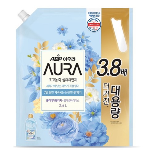 샤프란 아우라 섬유유연제 홀리데이판타지 (리필) (2.6L)
