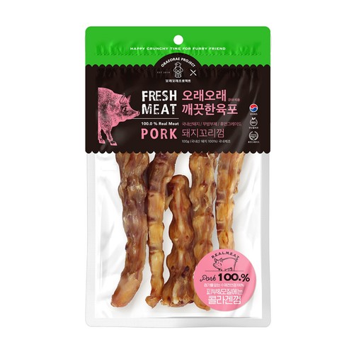 오래오래프로젝트 깨끗한육포 돼지꼬리껌 (100G)