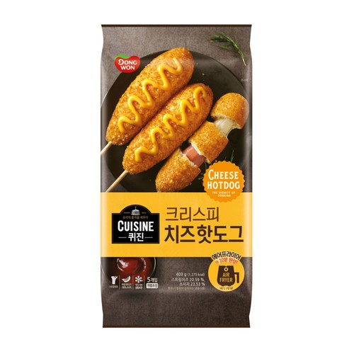 동원 퀴진 크리스피 치즈 핫도그 (400G)