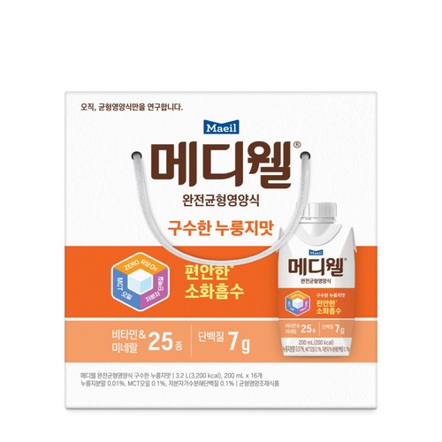 메디웰 구수한맛 누룽지맛 (200ML*16입)